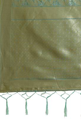 Sky Blue Woven Art Silk Saree With Blouse 3