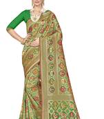 Green Woven Art Silk Saree With Blouse