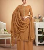 Mustard self design silk salwar