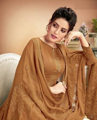 Mustard self design silk salwar 2