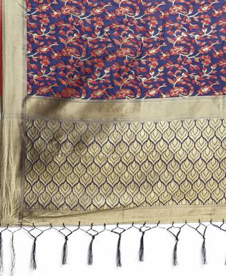 Multicolor Woven Art Silk Saree With Blouse 3