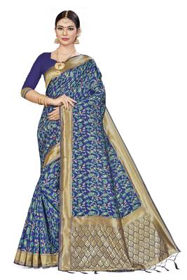Multicolor Woven Art Silk Saree With Blouse 1