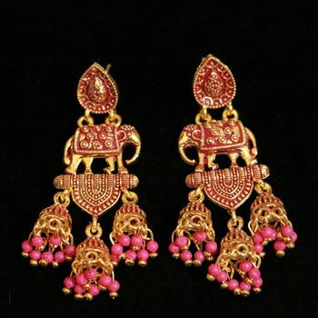 Pink Pearl Danglers-Drops 1