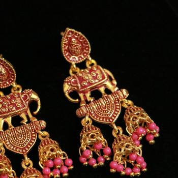 Pink Pearl Danglers-Drops 2