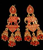 Red Pearl Danglers-Drops