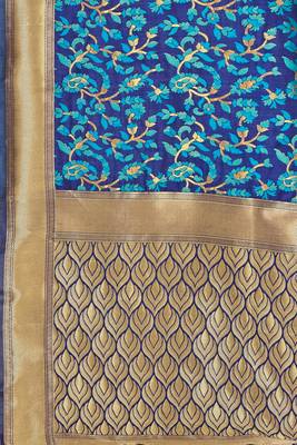 Multicolor Woven Art Silk Saree With Blouse 4