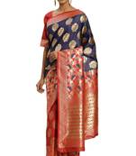 Multicolor Woven Art Silk Saree With Blouse