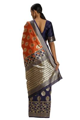 Multicolor Woven Art Silk Saree With Blouse 2
