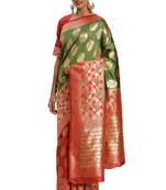 Multicolor Woven Art Silk Saree With Blouse