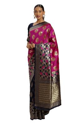 Multicolor Woven Art Silk Saree With Blouse 1