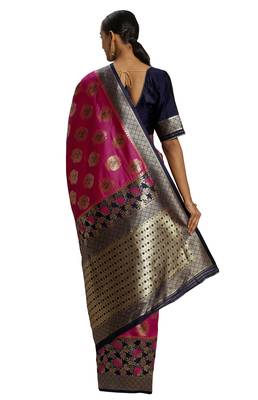 Multicolor Woven Art Silk Saree With Blouse 2