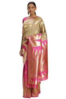 Multicolor Woven Art Silk Saree With Blouse 1