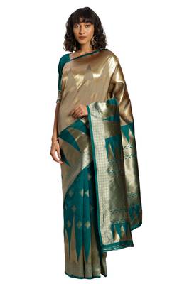 Multicolor Woven Art Silk Saree With Blouse 1