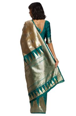 Multicolor Woven Art Silk Saree With Blouse 2