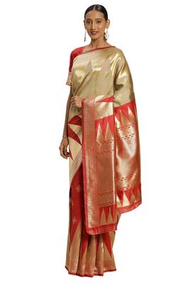 Multicolor Woven Art Silk Saree With Blouse 1