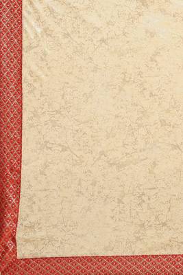 Peach Plain Lycra Cotton Saree With Blouse 3