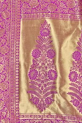 Purple Woven Art Silk Saree With Blouse 4