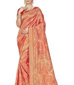 Red Woven Art Silk Saree With Blouse