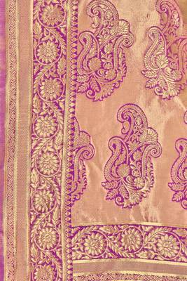 Purple Woven Art Silk Saree With Blouse 4