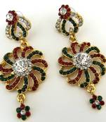 Green & Red Flower Earrings