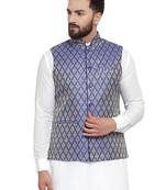  Designer Men Purple Brocade Nehru Jacket