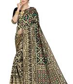 Black Woven Art Silk Saree With Blouse