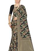 Black Woven Art Silk Saree With Blouse