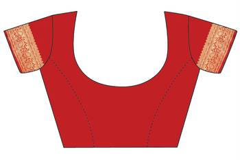 Red Woven Art Silk Saree With Blouse 5
