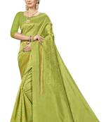 Green Woven Art Silk Saree With Blouse
