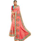 Pink Embroidered Cotton Silk Saree With Blouse