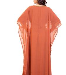 Tomato Hand Embroidery Georgette Dubai Farasha