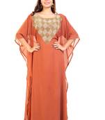 Tomato Hand Embroidery Georgette Dubai Farasha