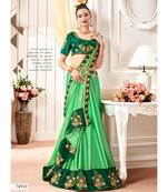 Green Embroidered Cotton Silk Saree With Blouse