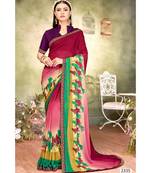Maroon Printed Georgette Saree With Blouse