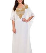 Cream Hand Embroidery Georgette Kaftan