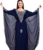 Royal Blue Hand Embroidered Georgette Jalabiya