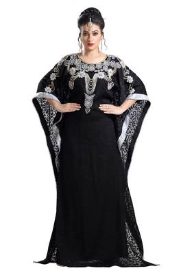 Black Hand Embroidered Braso African Kaftan 1