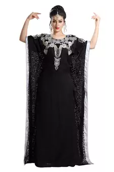 Black Hand Embroidered Braso African Kaftan