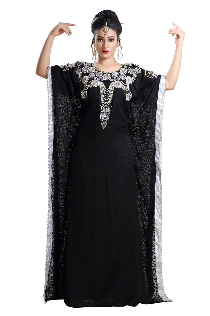 Black Hand Embroidered Braso African Kaftan