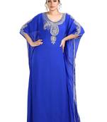Royal Blue Hand Embroidered Georgette Luxe Kaftan