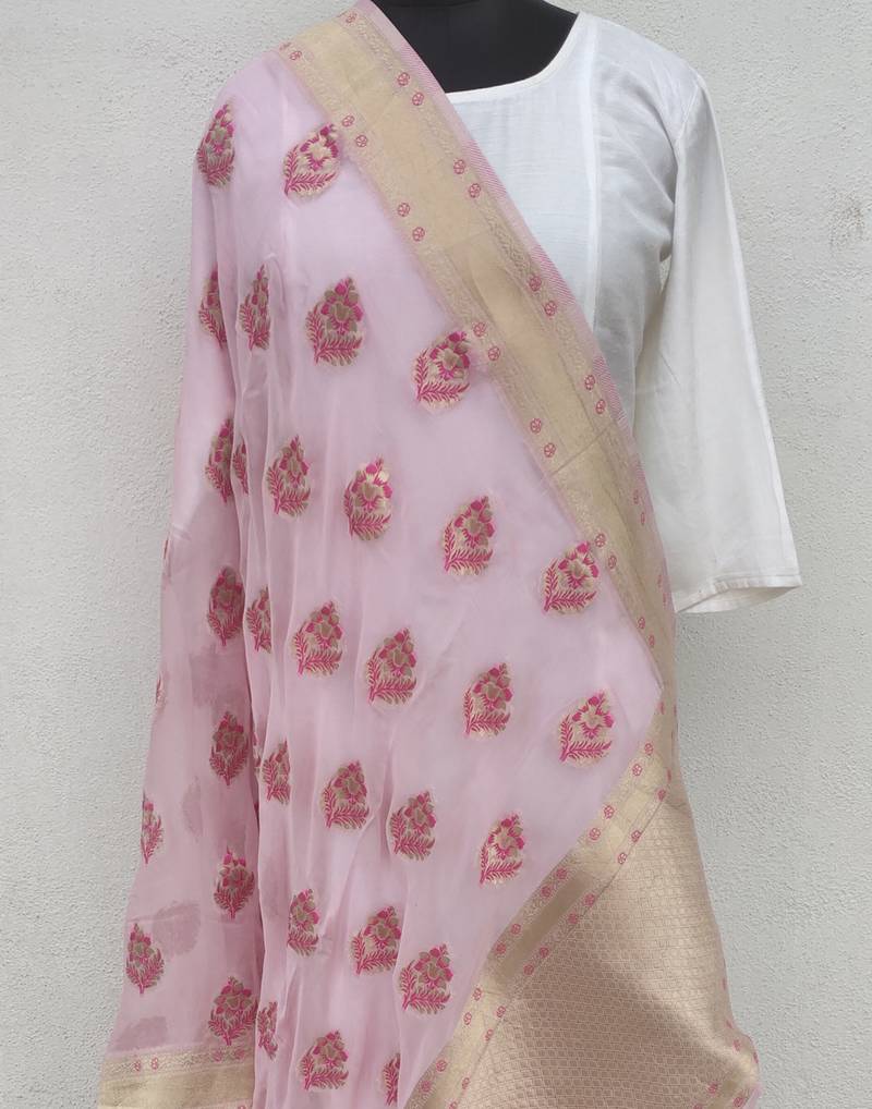 Pink Georgette Dupatta