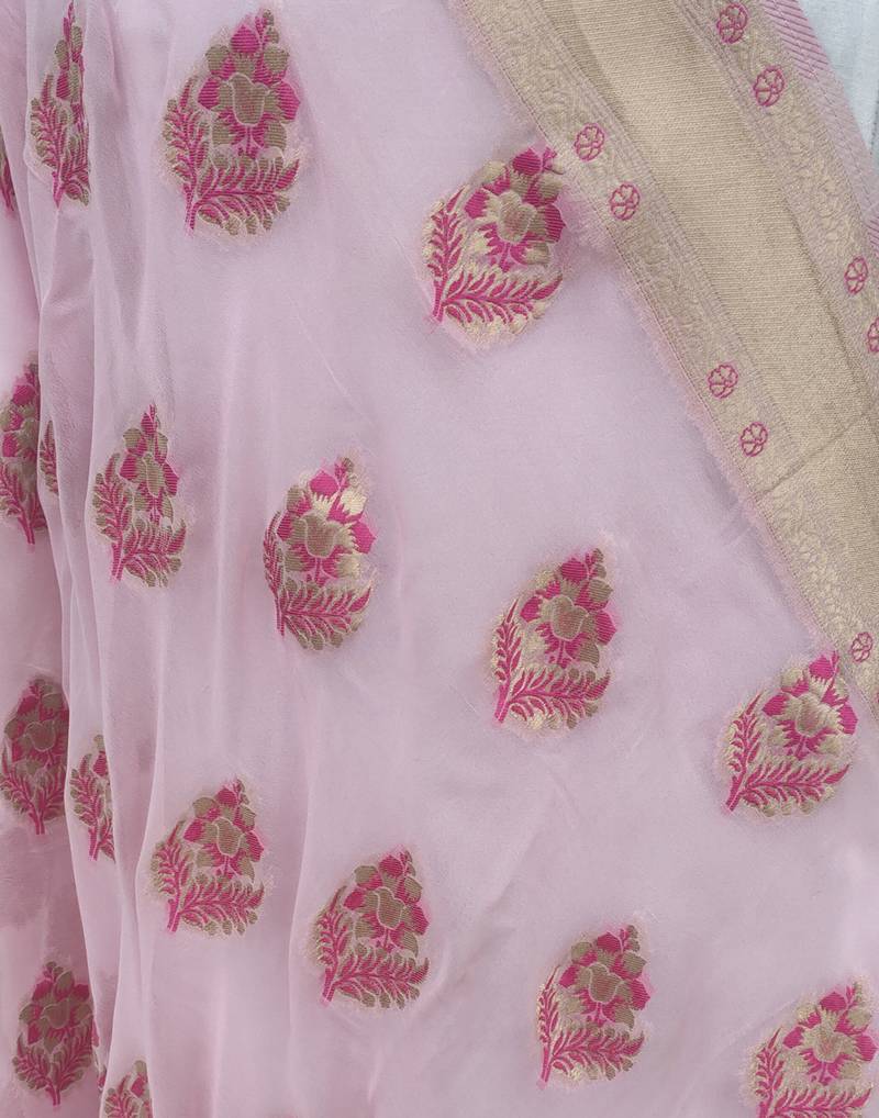 Pink Georgette Dupatta