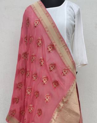 Dark Pink Georgette Dupatta 2