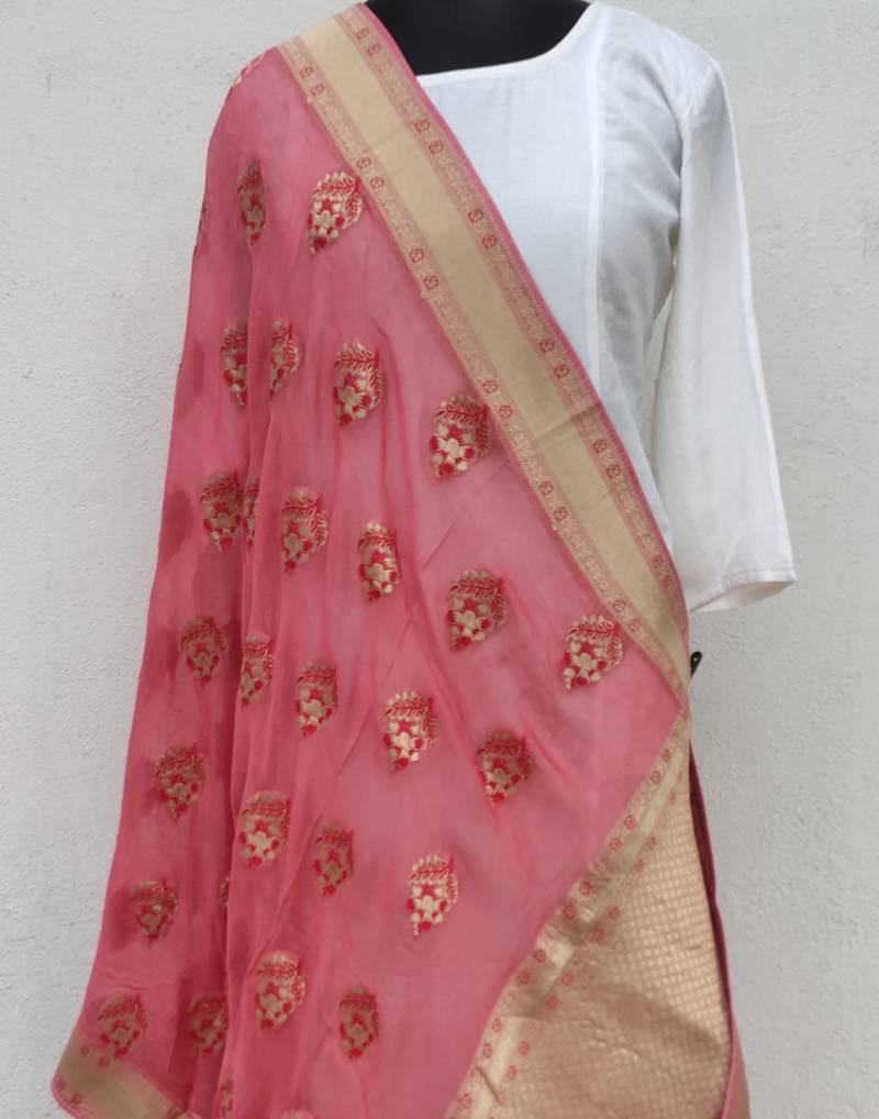 Dark Pink Georgette Dupatta