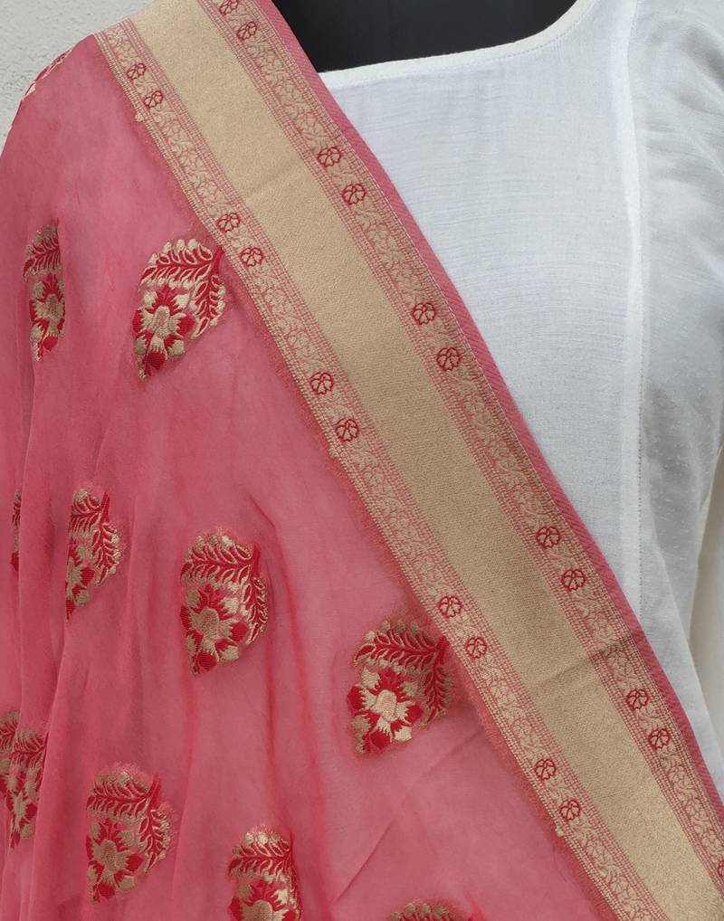 Dark Pink Georgette Dupatta