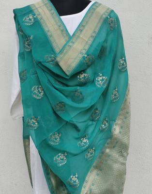 Teal Green Georgette Dupatta 1
