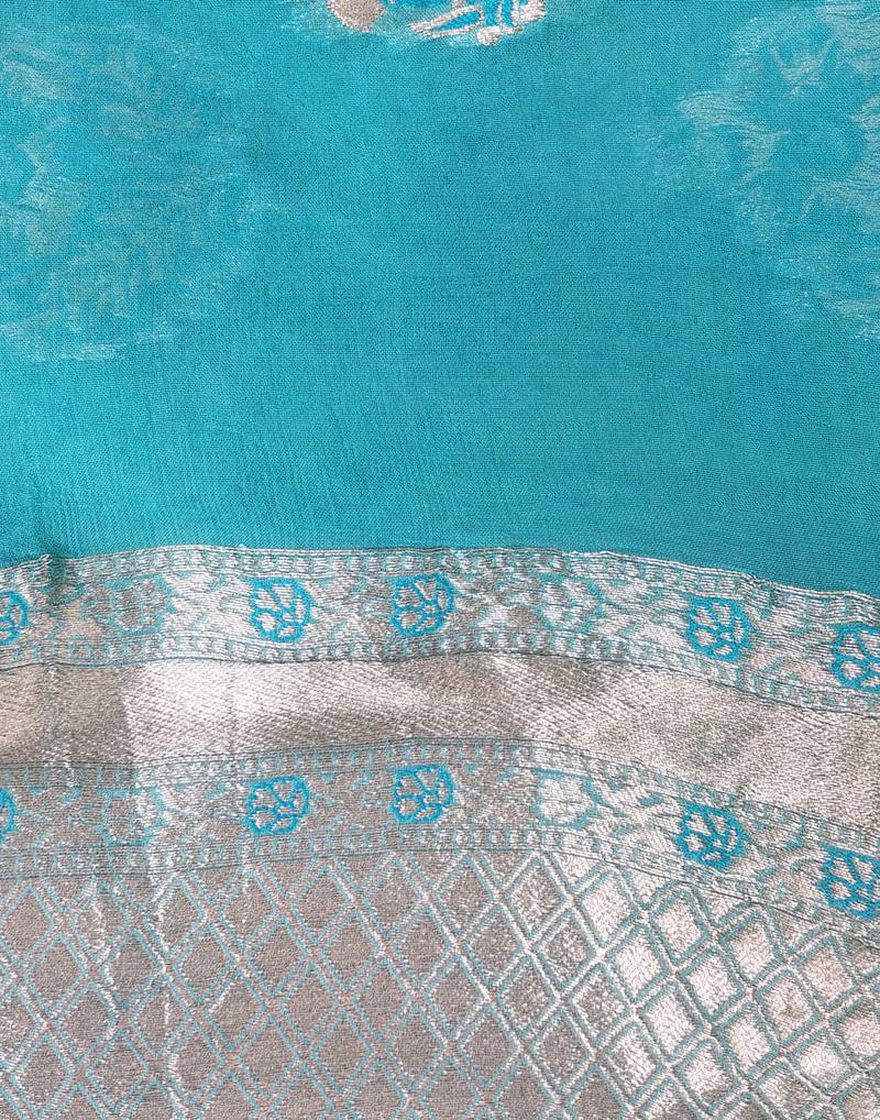 Teal Green Georgette Dupatta