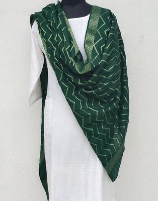 Dark Green  Viscose Dupatta 1