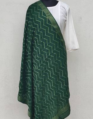 Dark Green  Viscose Dupatta 2