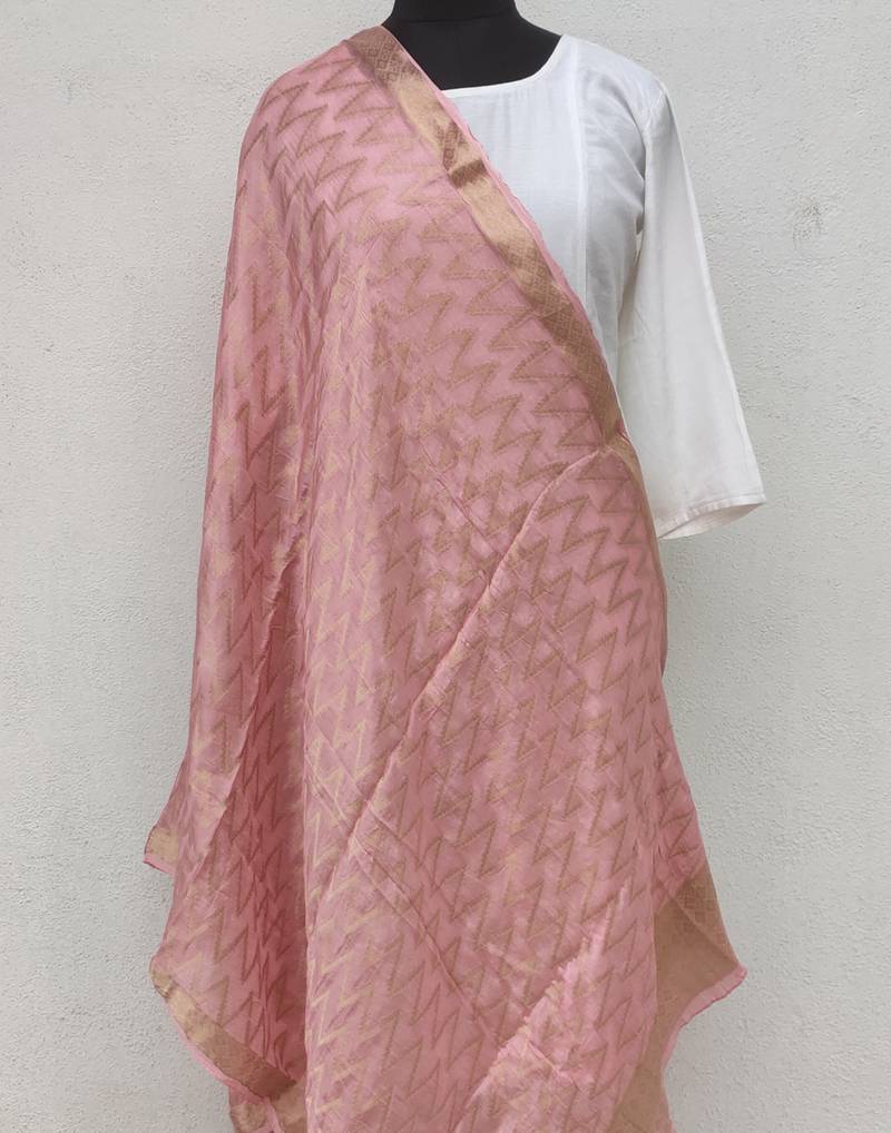 Peach  Viscose Dupatta